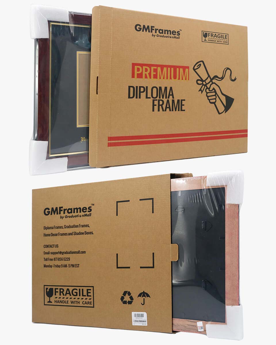 Deluxe Wooded Certificate Frame with Gold Foiled Logo - Various Universities Available