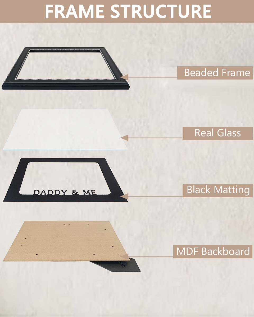 Black with Silver Beads Wall & Tabletop Design Picture Frame for 8x10 Photo - 2 Styles Available