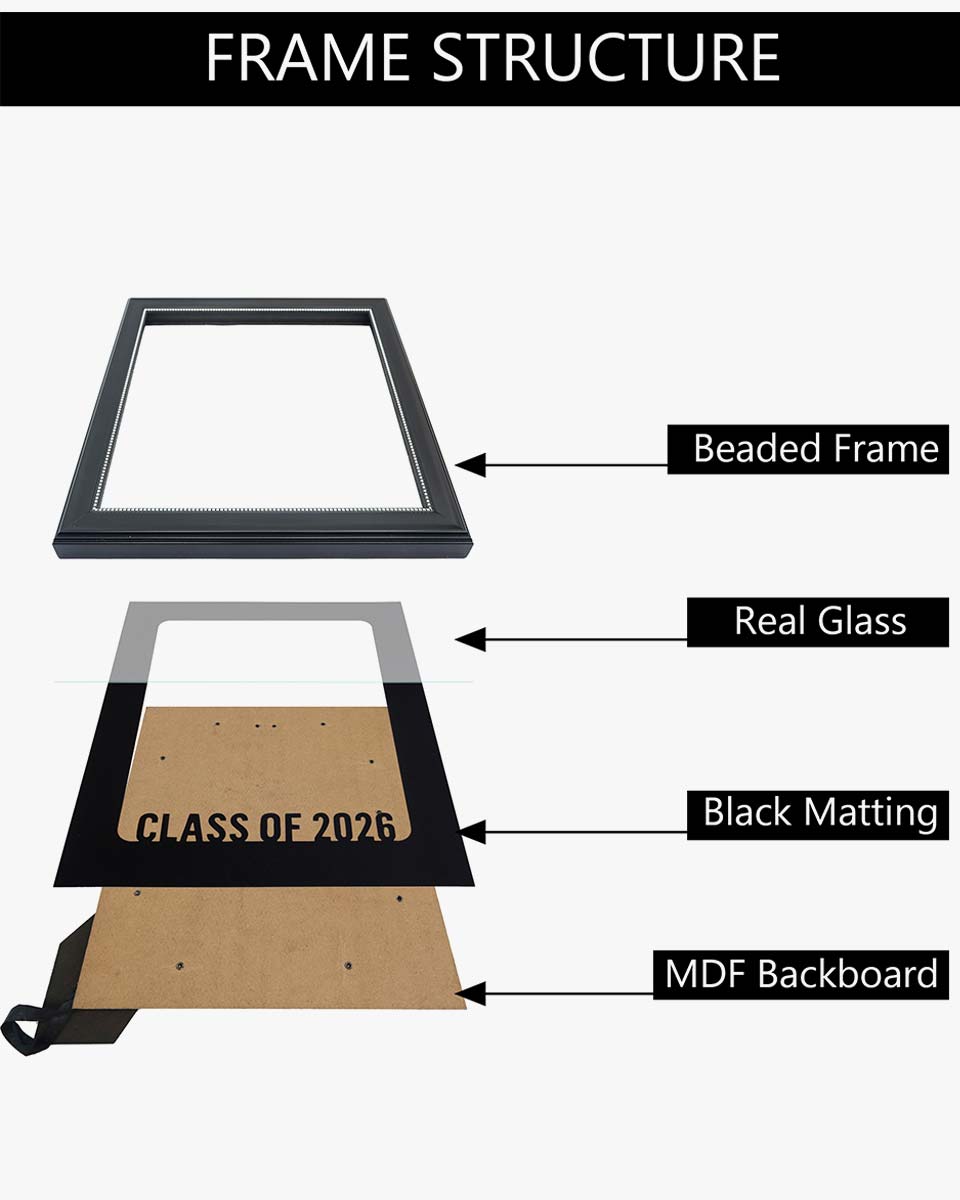 Graduation Class of 2026 Recycled Polystyrene Picture Frame with Tassel Holder for 8*10 Picture - 2 Styles available
