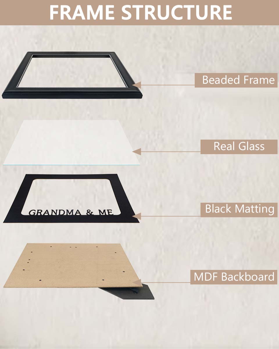 Black with Silver Beads Wall & Tabletop Design Picture Frame for 8x10 Photo - 2 Styles Available