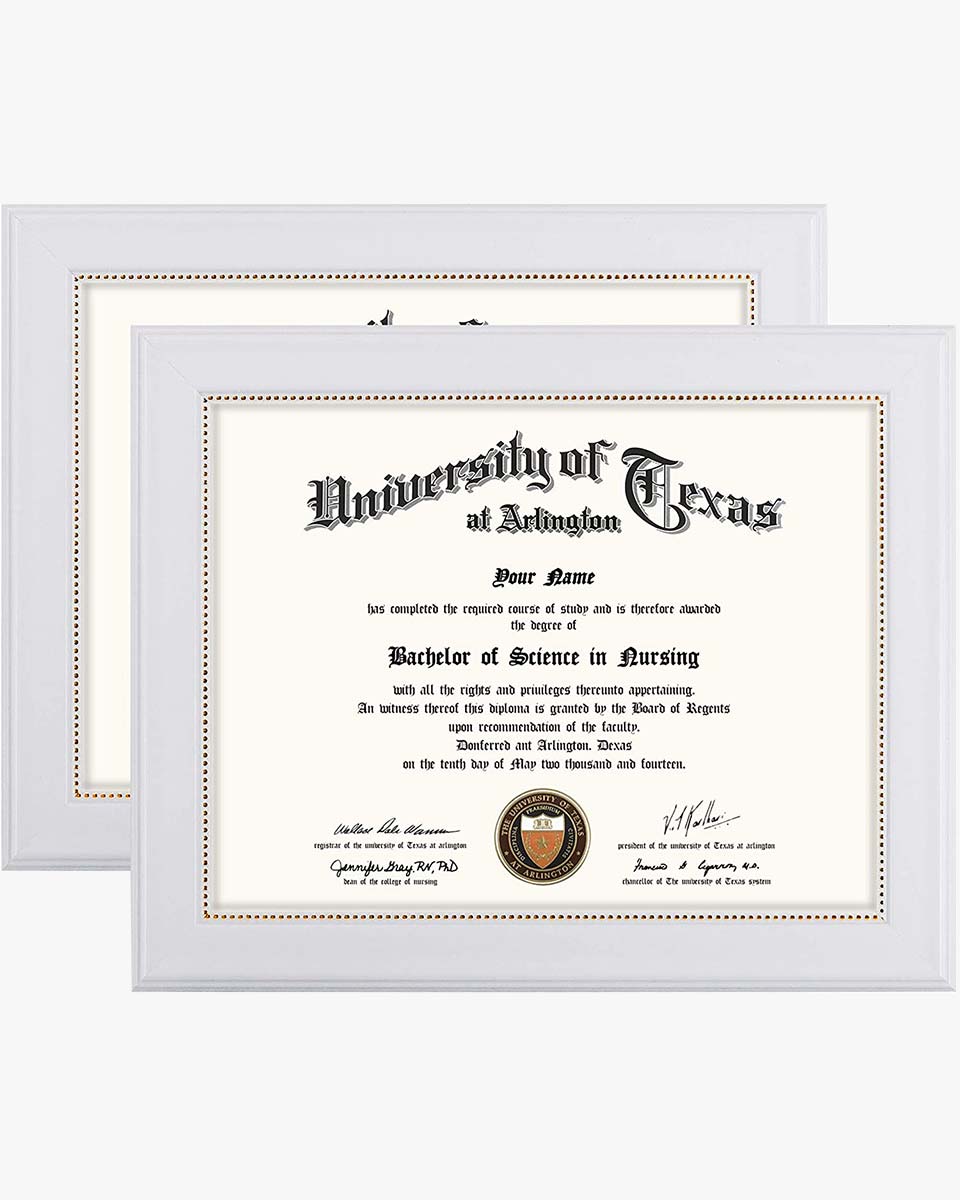 Certificate Document Frame with Gold Beaded for 8.5''*11'' Pack of 2 - 2 Colors Available