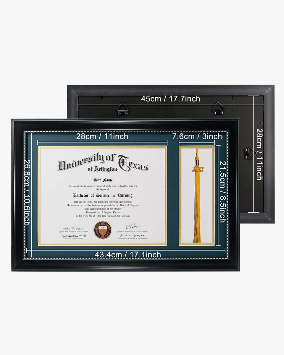 Certificate Document Frame with Tassel Holder & Real Glass - 8.5