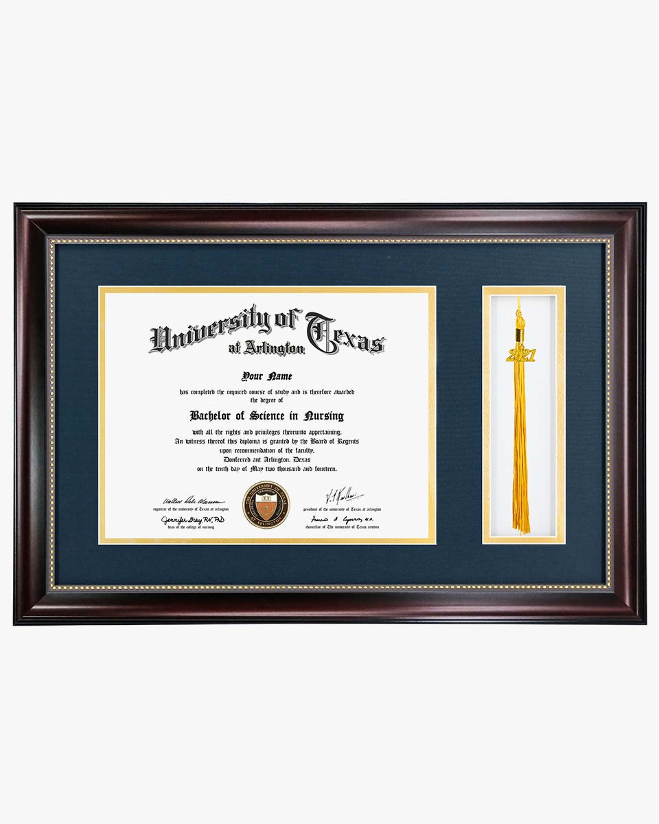 Certificate Document Recycled Polystyrene Frame with Tassel Holder for 8.5"x11'' - 4 Colors Available