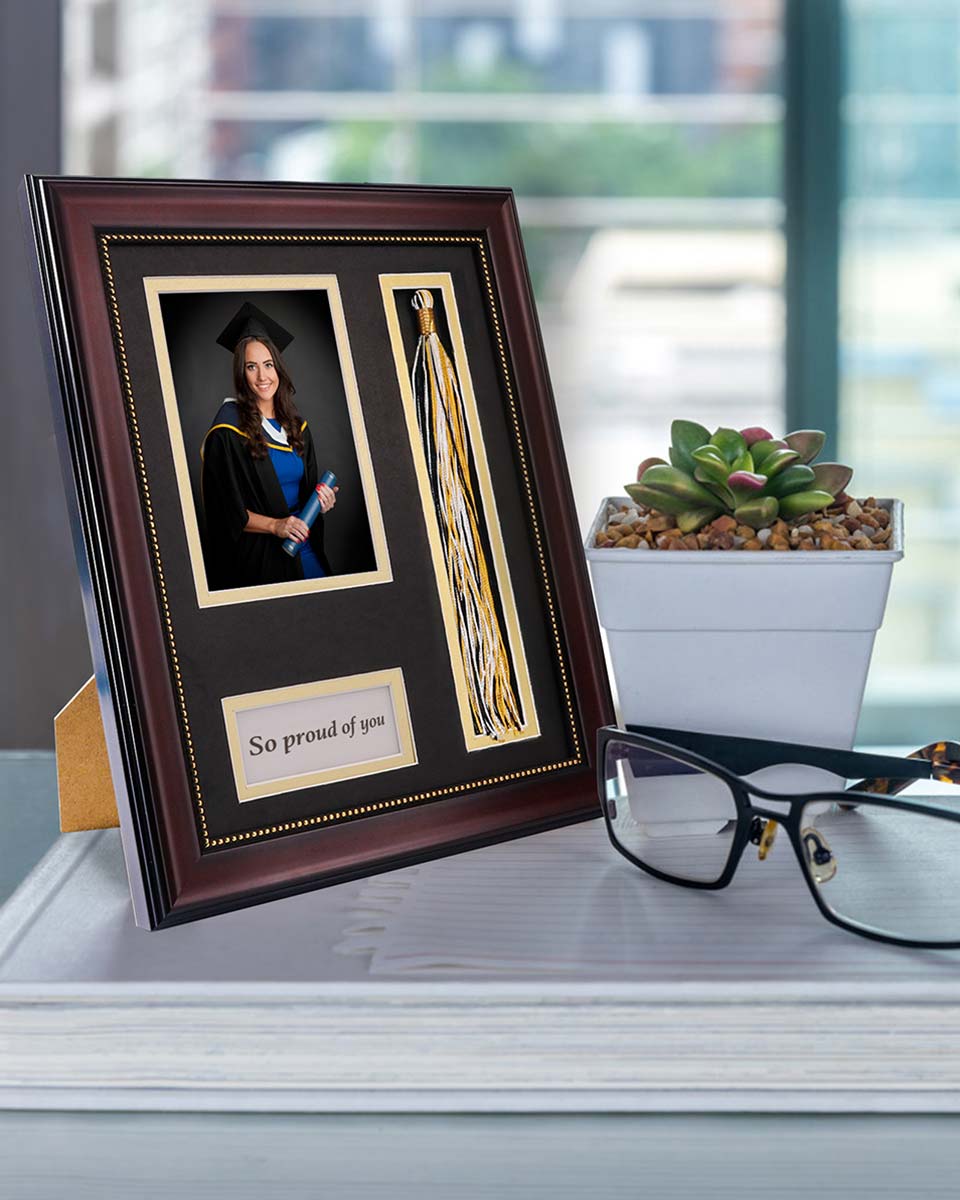 Graduation Shadow Box Frame for Photo with Tassel Insert - 3 Sizes Available