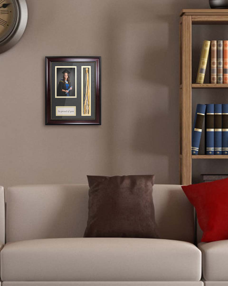 Graduation Shadow Box Frame for Photo with Tassel Insert - 3 Sizes Available