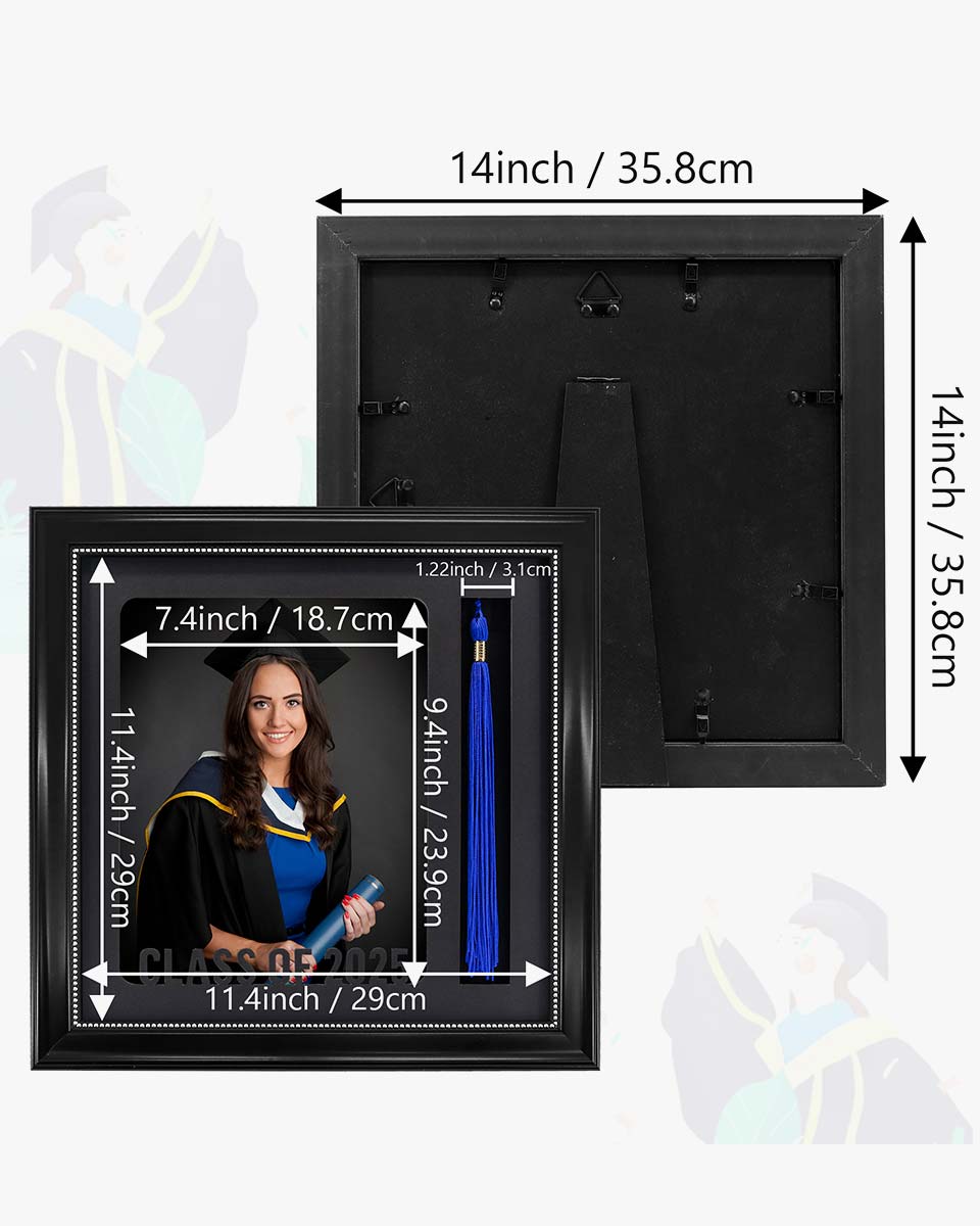 Graduation Class of 2025 Recycled Polystyrene Picture Frame with Tassel Holder for 8*10 Picture - 2 Styles available