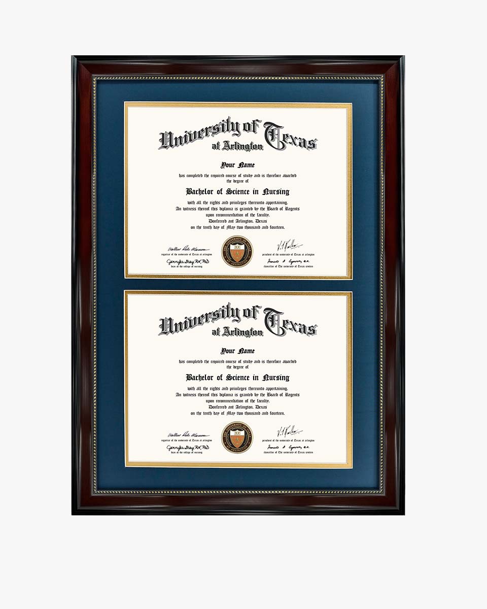 Double Certificate Document Recycled Polystyrene Frame for 8.5"*11" - 4 Colors Available