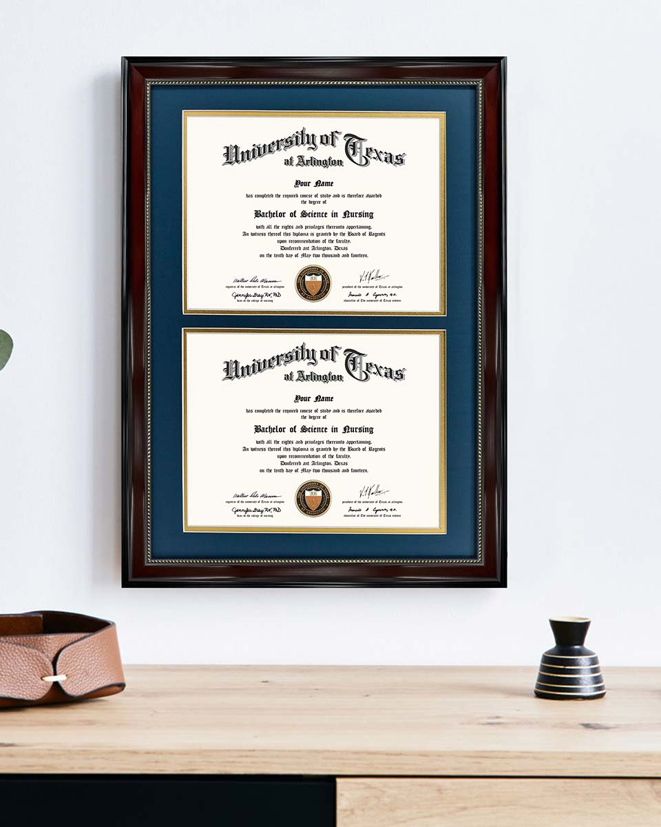 Double Certificate Document Recycled Polystyrene Frame for 8.5"*11" - 4 Colors Available