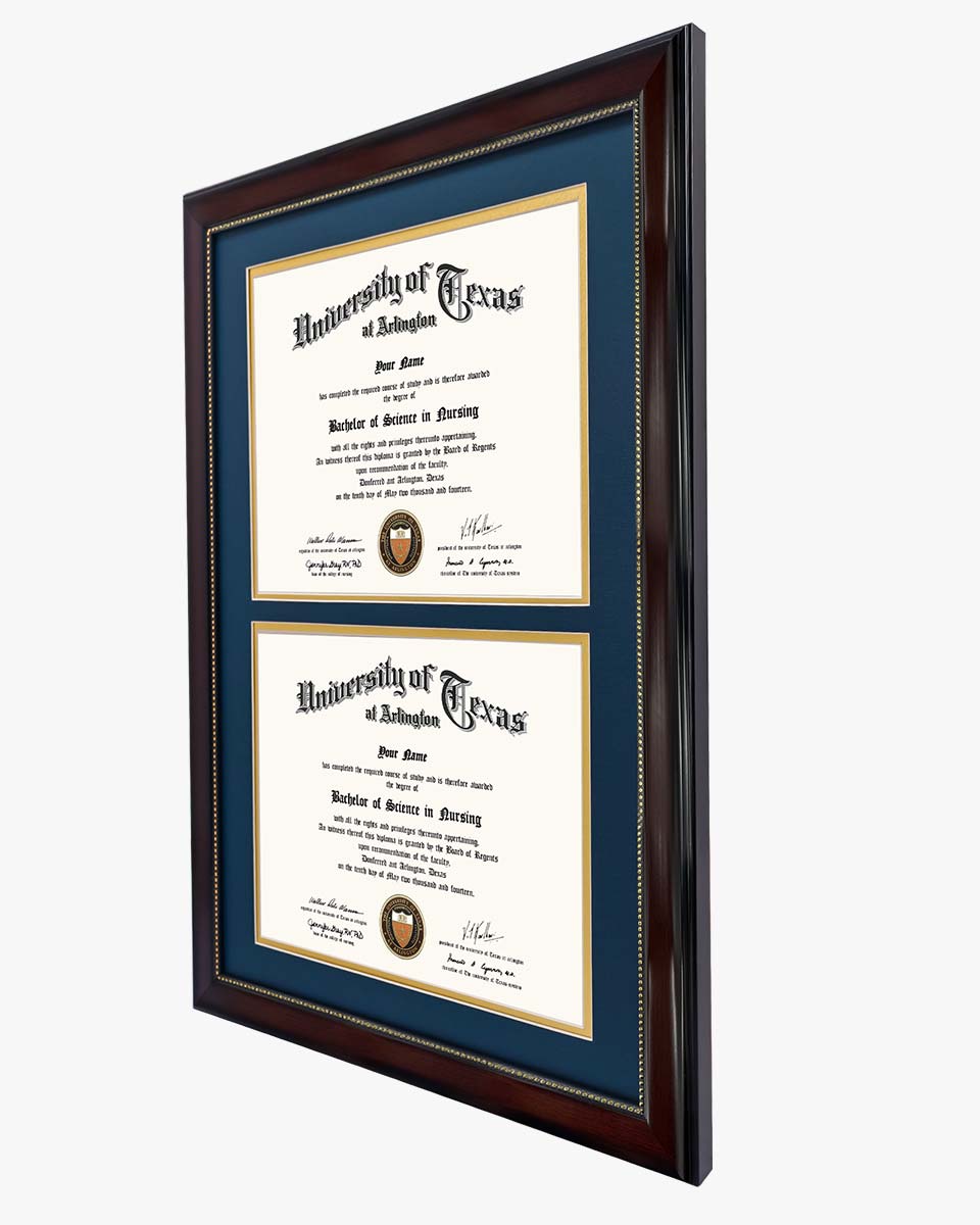 Double Certificate Document Recycled Polystyrene Frame for 8.5"*11" - 4 Colors Available