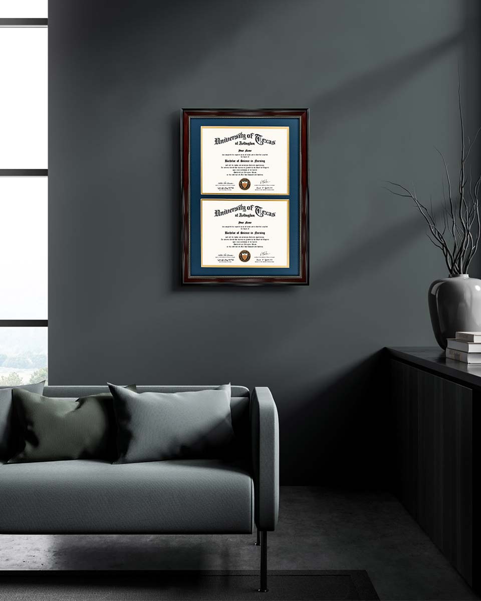 Double Certificate Document Recycled Polystyrene Frame for 8.5"*11" - 4 Colors Available