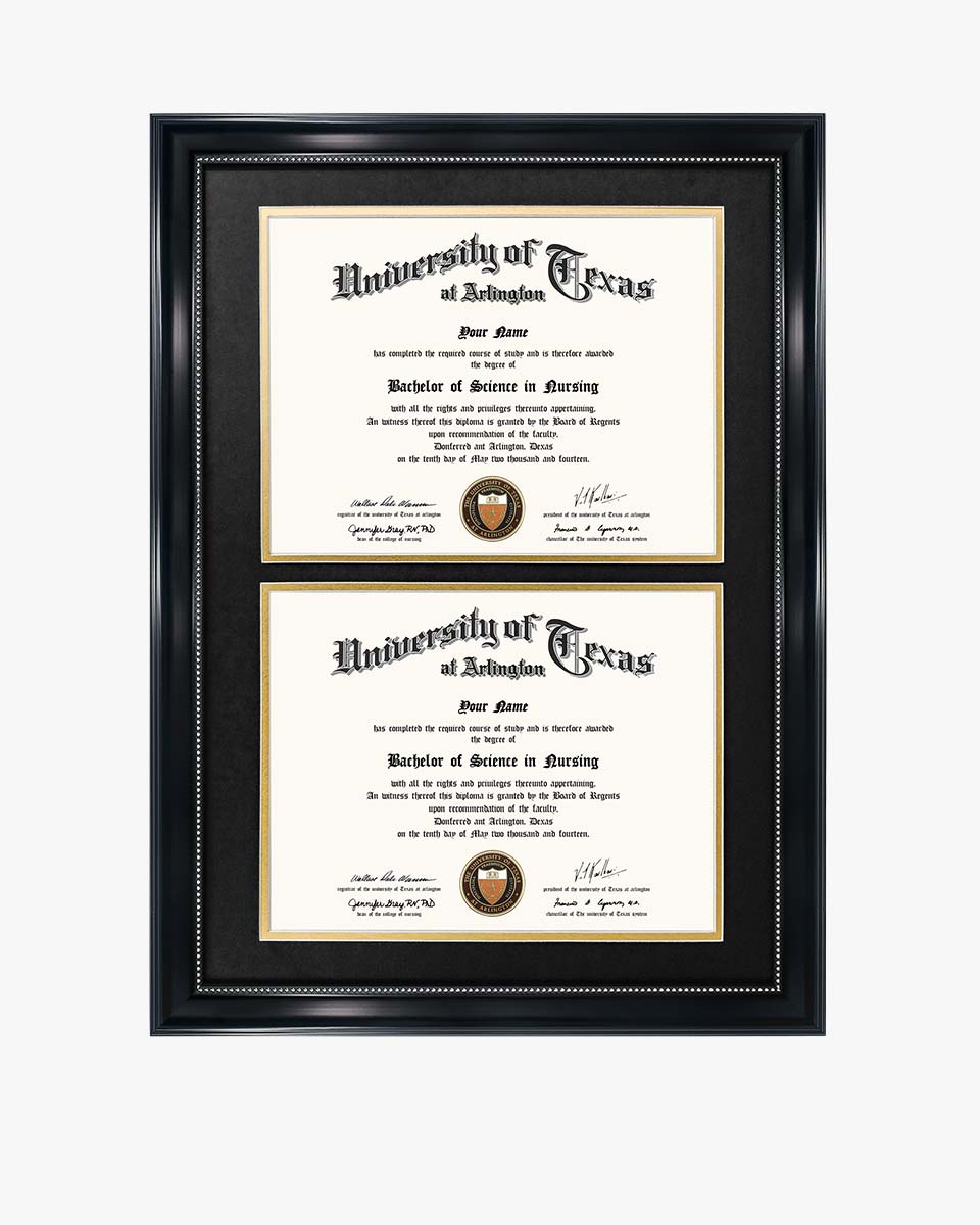 Double Certificate Document Recycled Polystyrene Frame for 8.5"*11" - 4 Colors Available