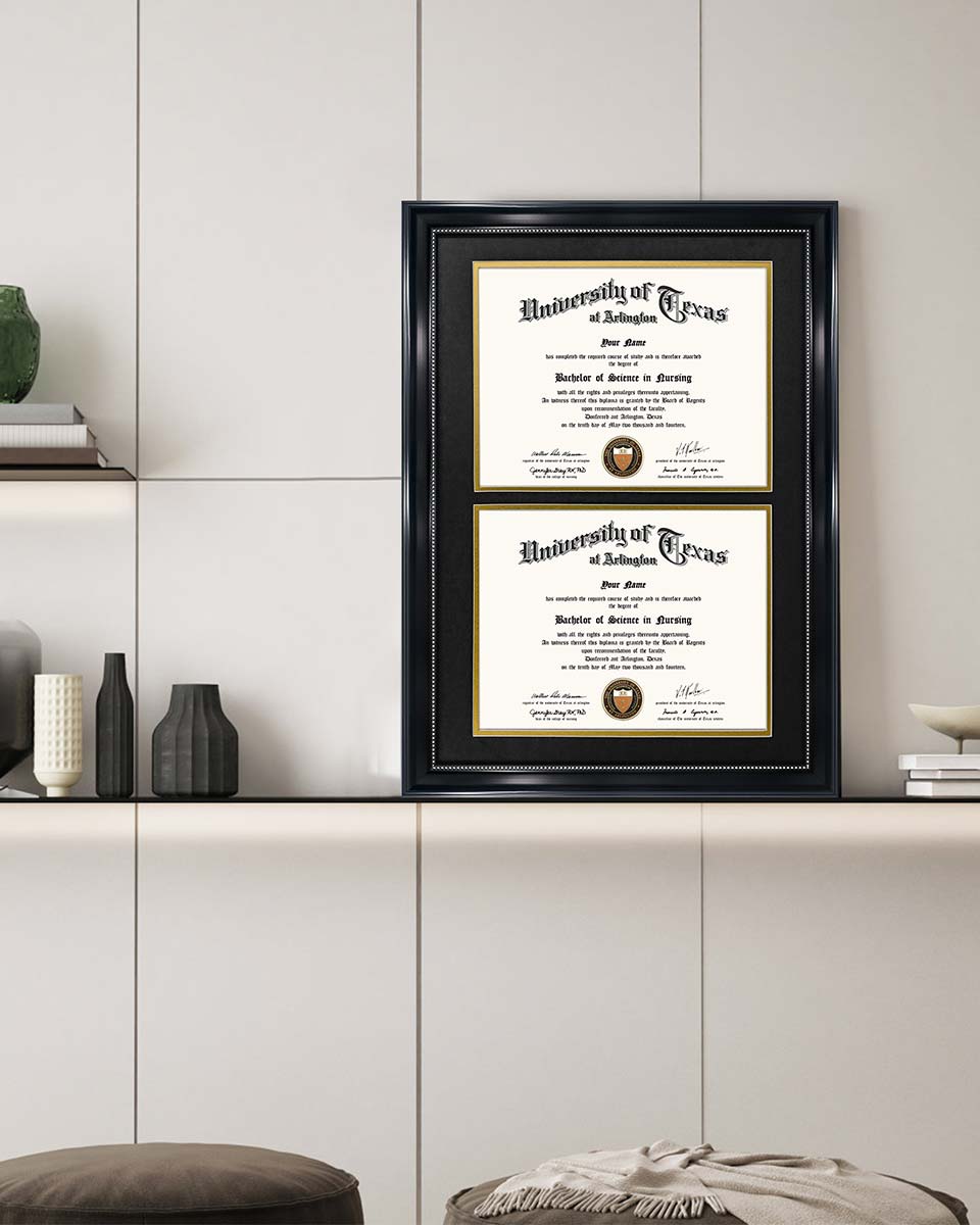 Double Certificate Document Recycled Polystyrene Frame for 8.5"*11" - 4 Colors Available