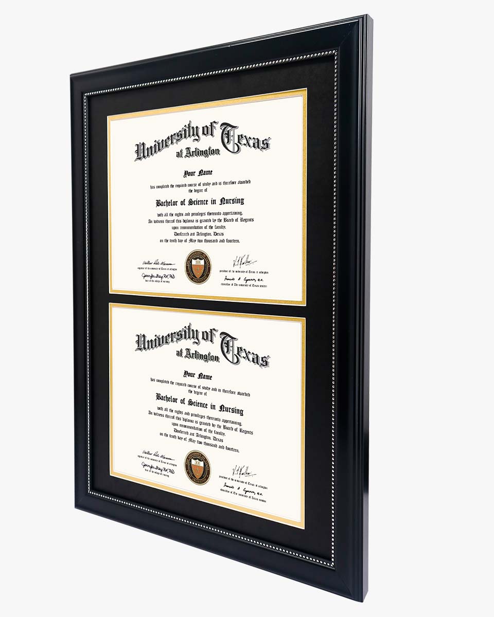 Double Certificate Document Recycled Polystyrene Frame for 8.5"*11" - 4 Colors Available