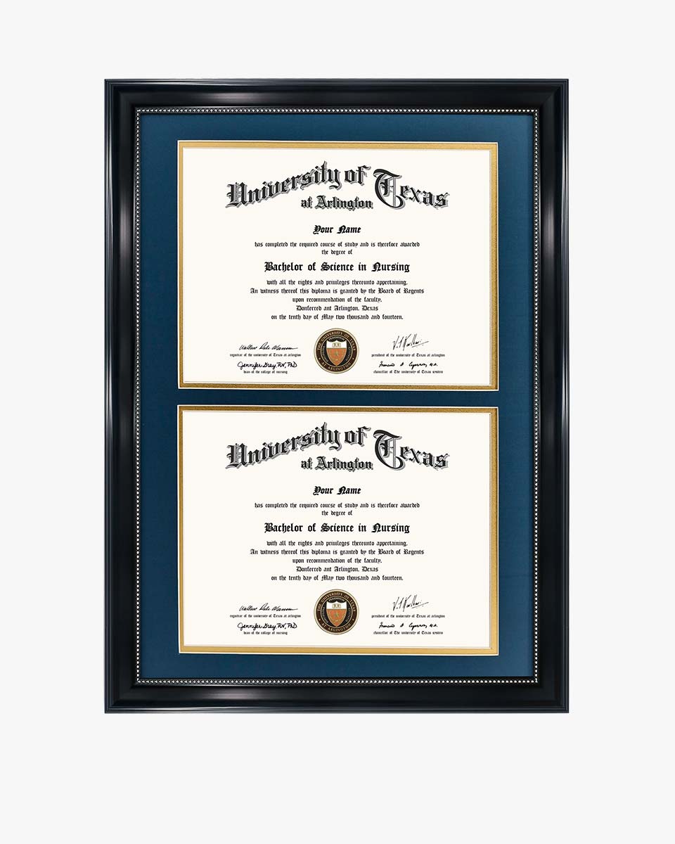 Double Certificate Document Recycled Polystyrene Frame for 8.5"*11" - 4 Colors Available