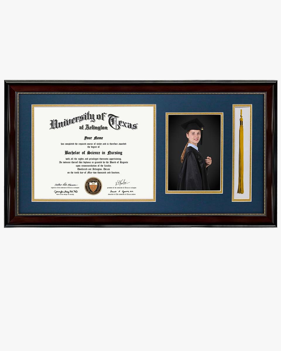 Certificate Document Recycled Polystyrene Frame with Tassel Holder for 8.5"x11'' - 4 Colors Available