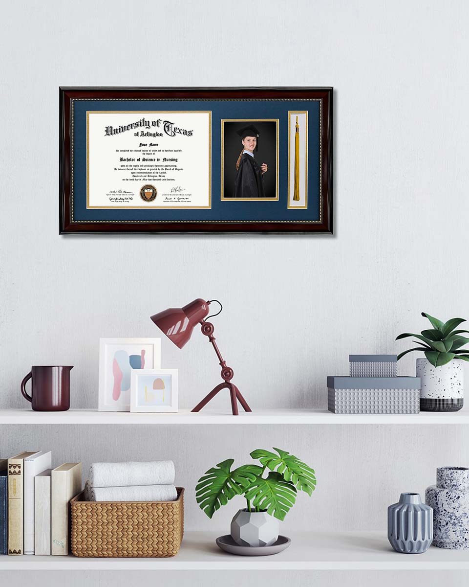 Certificate Document Recycled Polystyrene Frame with Tassel Holder for 8.5"x11'' - 4 Colors Available