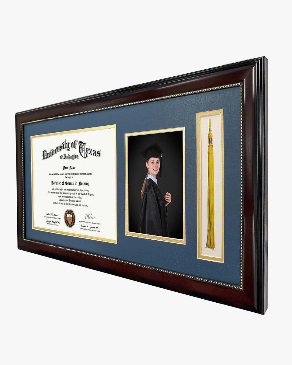 Certificate Document Recycled Polystyrene Frame with Tassel Holder for 8.5"x11'' - 4 Colors Available