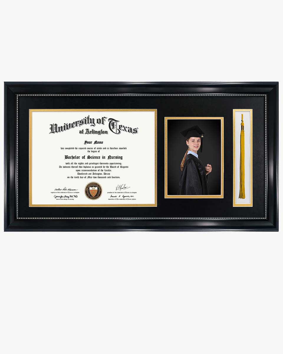 Certificate Document Recycled Polystyrene Frame with Tassel Holder for 8.5"x11'' - 4 Colors Available