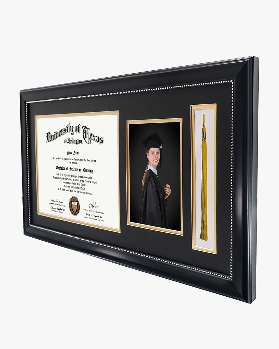 Certificate Document Recycled Polystyrene Frame with Tassel Holder for 8.5"x11'' - 4 Colors Available