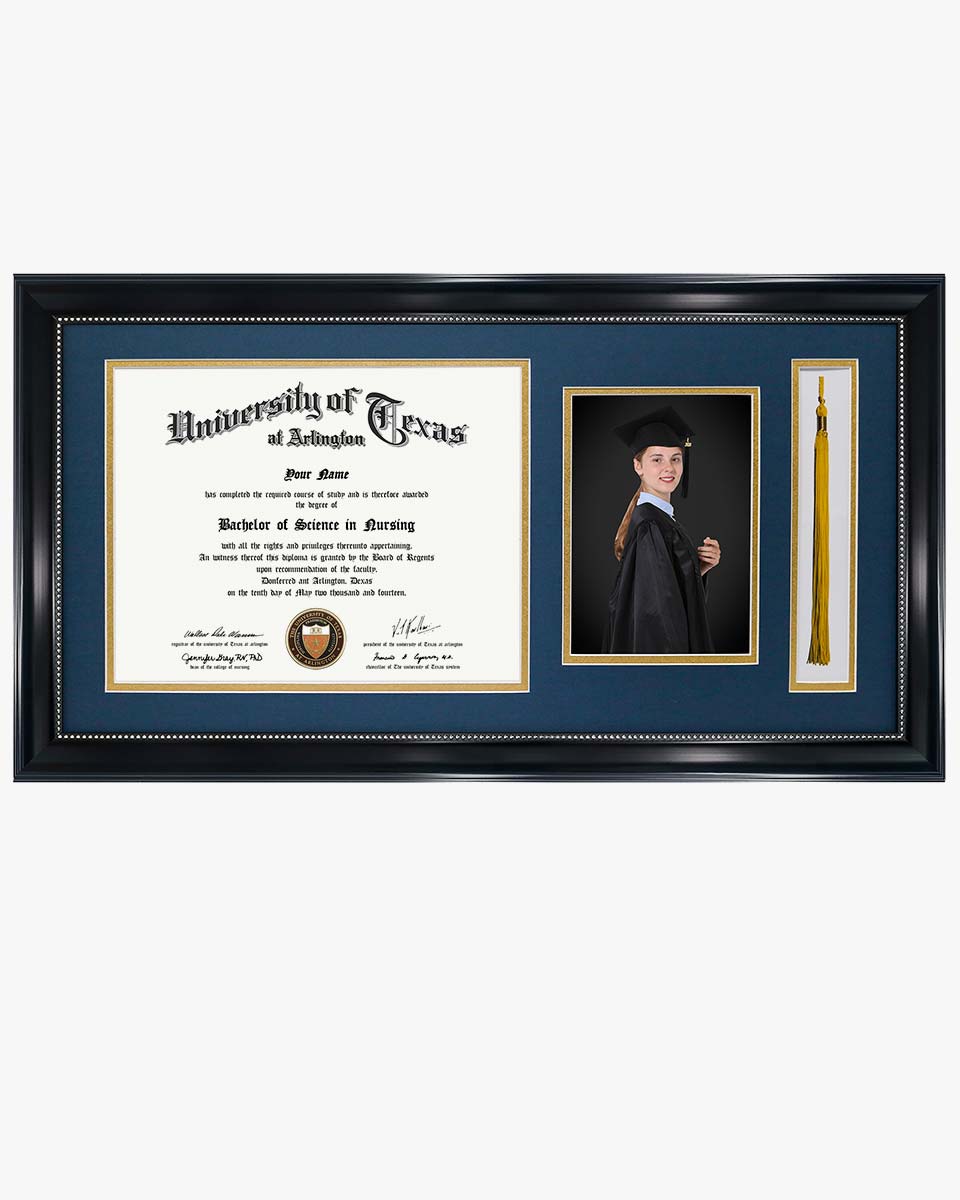 Certificate Document Recycled Polystyrene Frame with Tassel Holder for 8.5"x11'' - 4 Colors Available