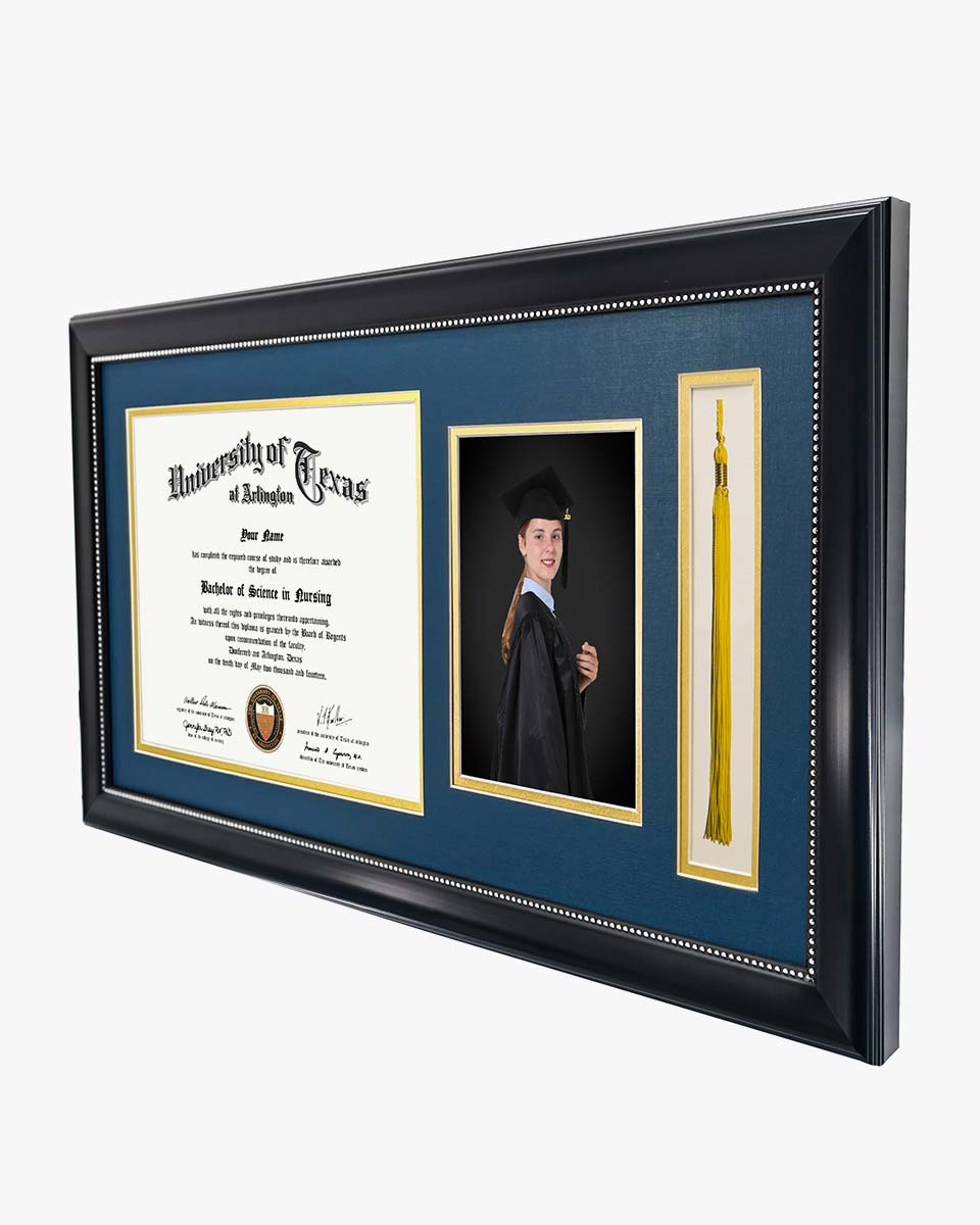 Certificate Document Recycled Polystyrene Frame with Tassel Holder for 8.5"x11'' - 4 Colors Available