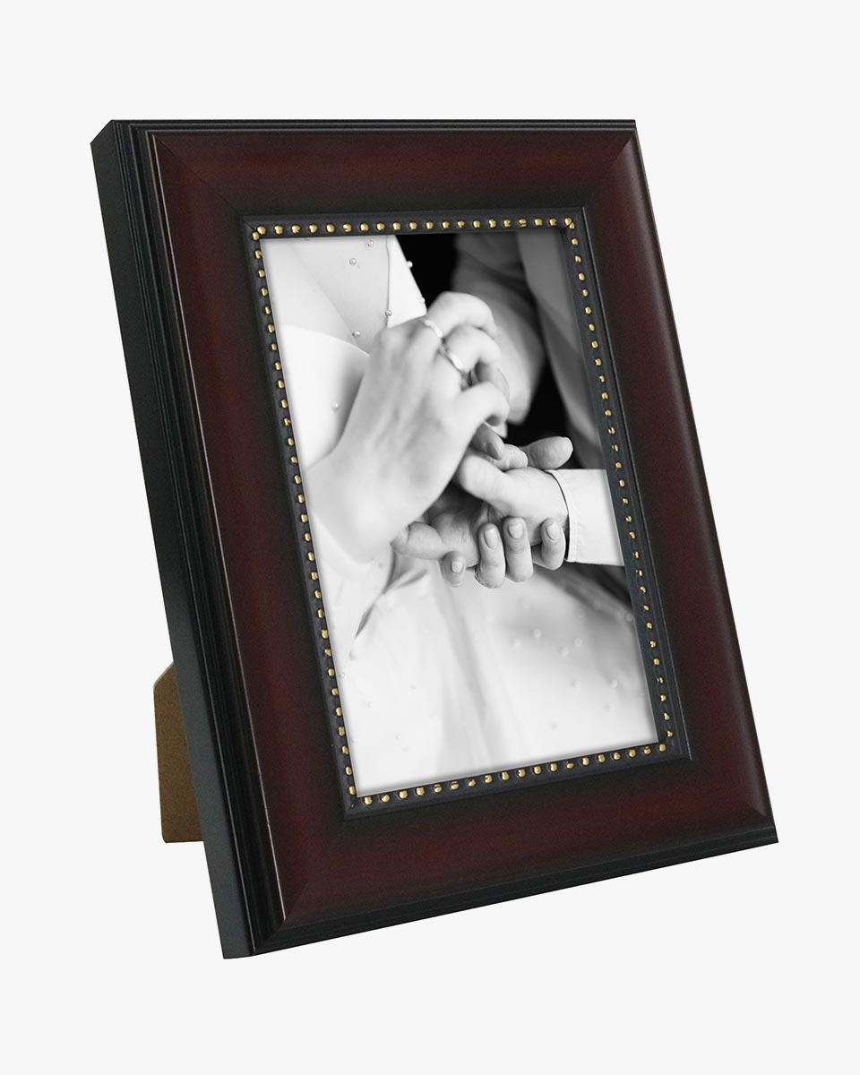 Mahogany Picture Frame,Photo Display with Gold Beading,pack of 2 - 3 Sizes Available