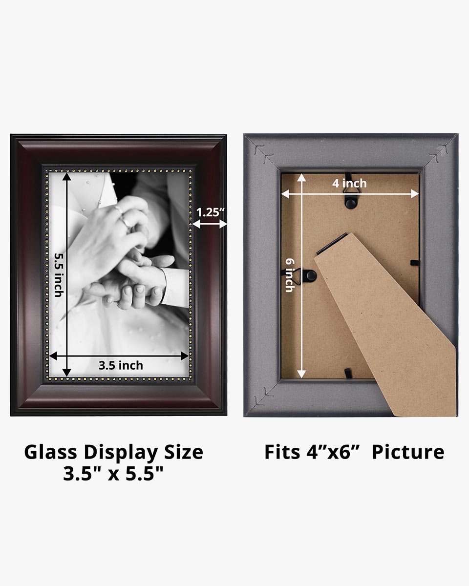 Mahogany Picture Frame,Photo Display with Gold Beading,pack of 2 - 3 Sizes Available