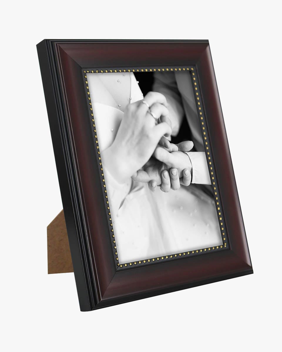 Mahogany Picture Frame,Photo Display with Gold Beading,pack of 2 - 3 Sizes Available