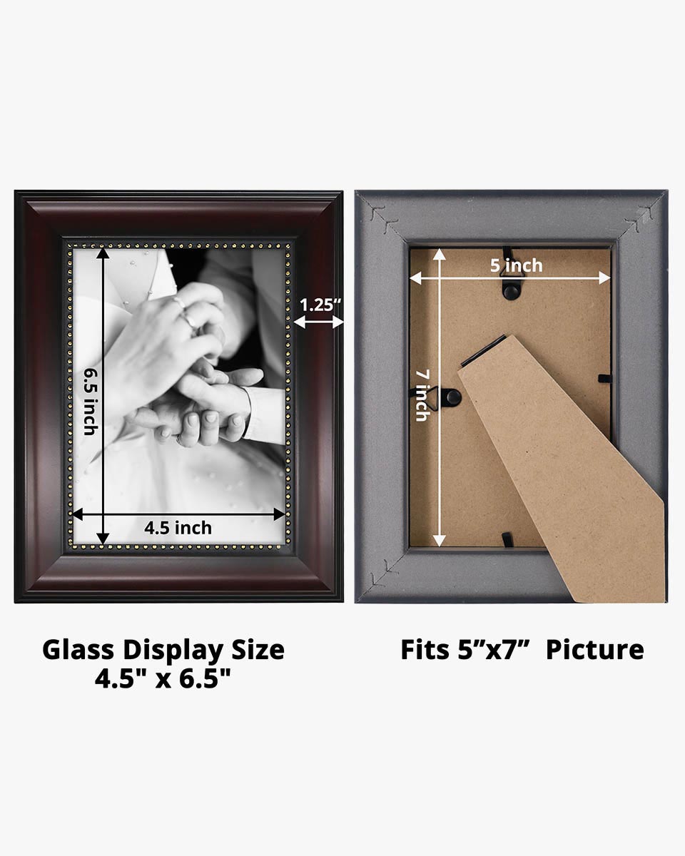 Mahogany Picture Frame,Photo Display with Gold Beading,pack of 2 - 3 Sizes Available