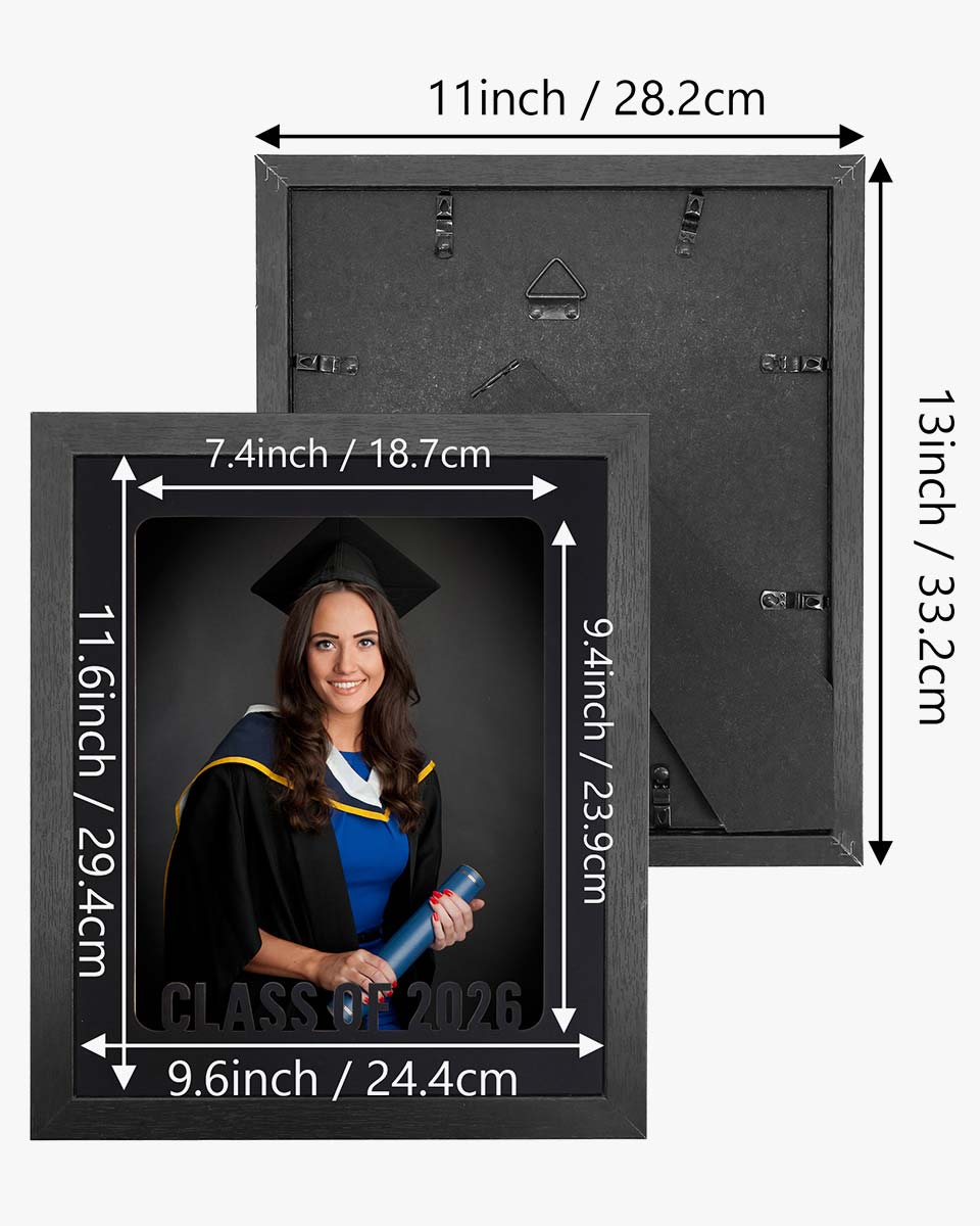 Graduation Class of 2026 Black Picture Frame with Tassel Holder for 8*10 Picture - 2 Styles available