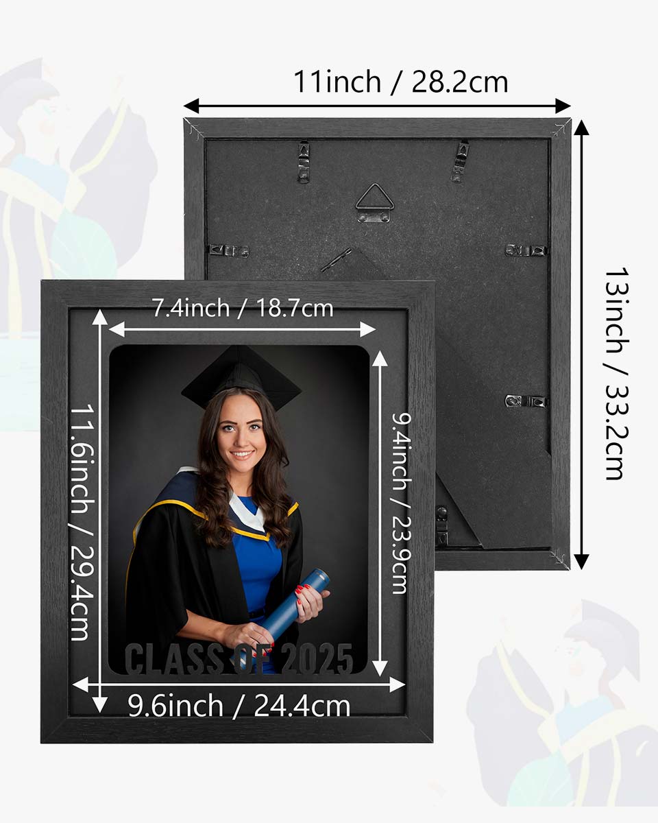 Graduation Class of 2025 Black Picture Frame with Tassel Holder for 8*10 Picture - 2 Styles available