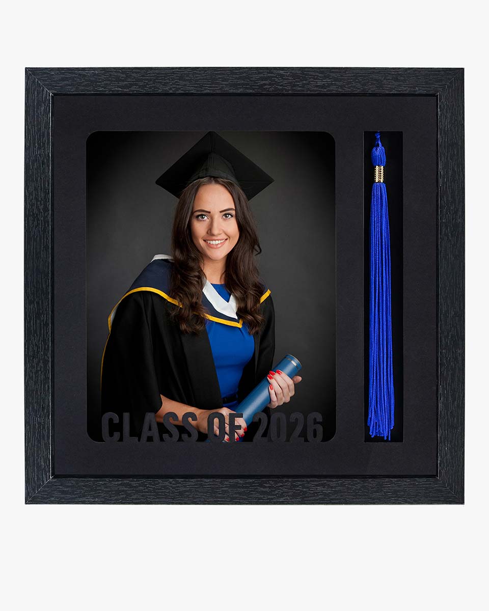 Graduation Class of 2026 Black Picture Frame with Tassel Holder for 8*10 Picture - 2 Styles available