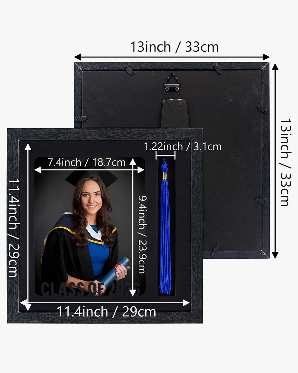 Graduation Class of 2026 Black Picture Frame with Tassel Holder for 8*10 Picture - 2 Styles available
