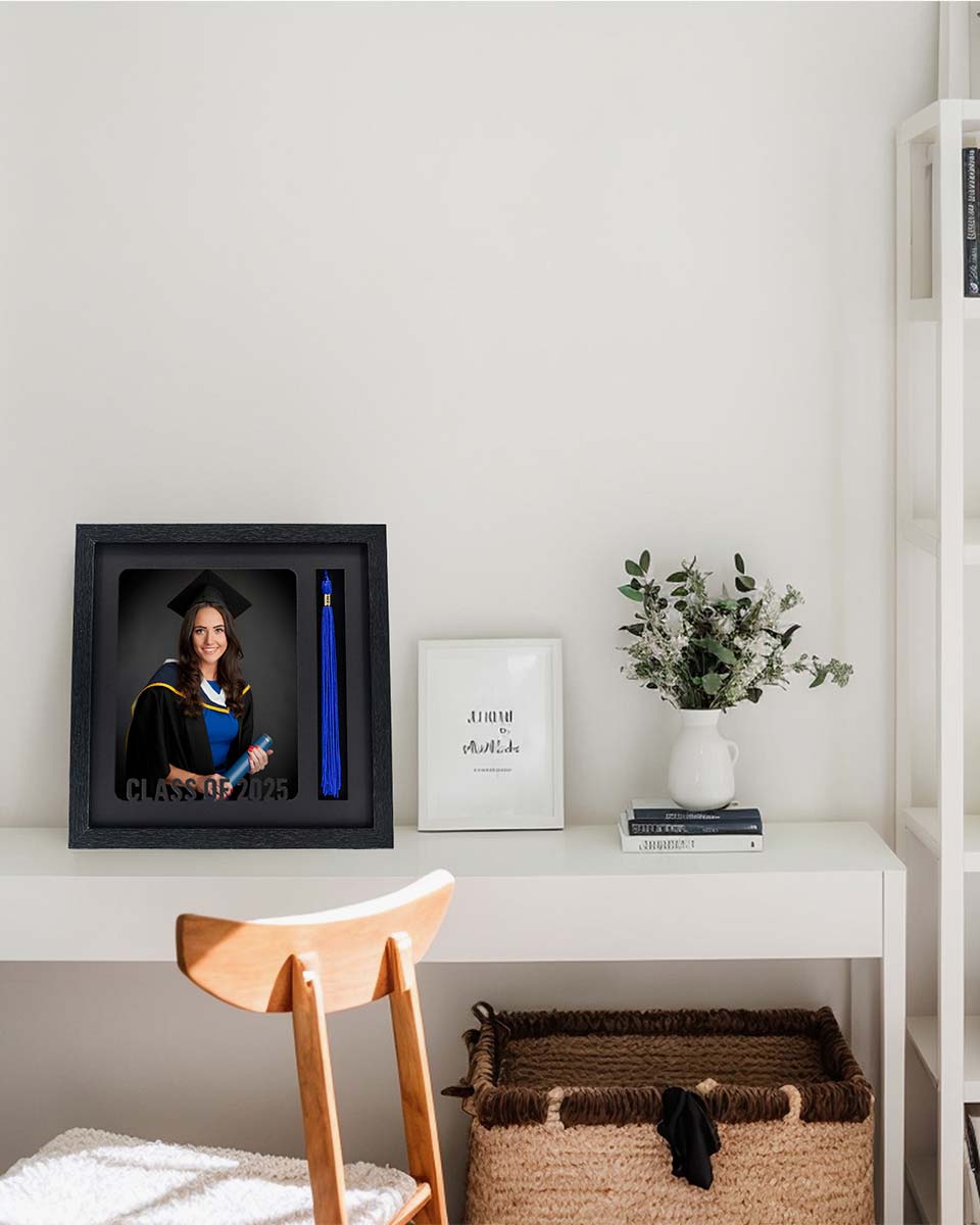 Graduation Class of 2025 Black Picture Frame with Tassel Holder for 8*10 Picture - 2 Styles available
