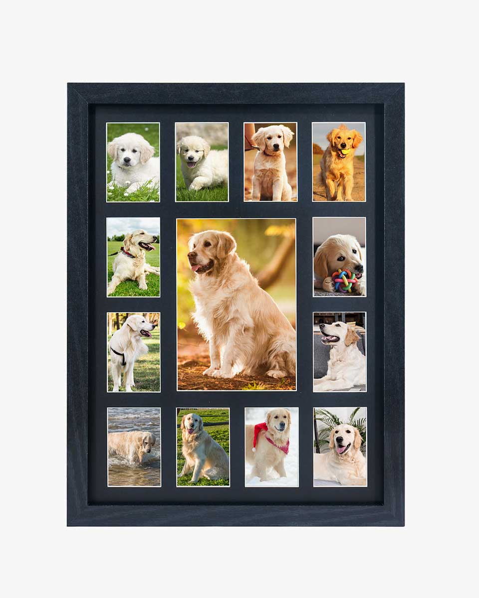 Graduation School Years K-12 Day Collage Wood with Double Mat Photo Frame - 3 Colors Available