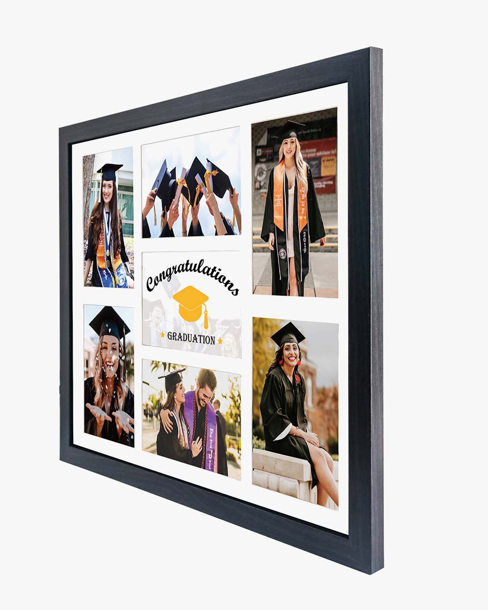 Graduation Multi-Year School Picture Frame with 7 Openings 4X6 Pictures