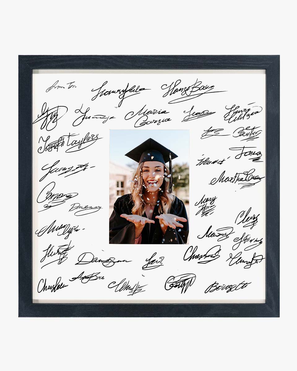 Graduation Black Signature Photo Frame for Photo 5'' * 7'' / 8" * 10" - 2 Sizes Available