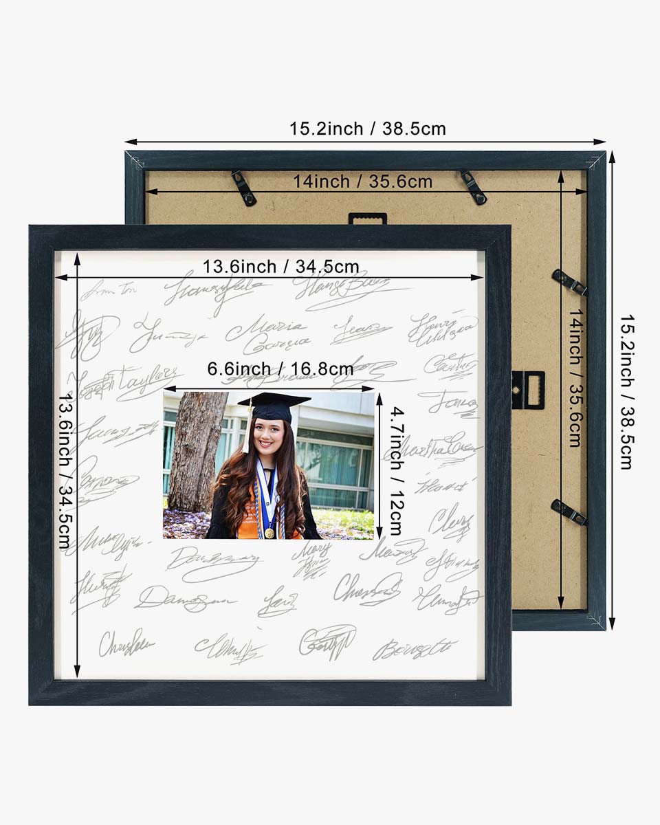 Graduation Black Signature Photo Frame for Photo 5'' * 7'' / 8" * 10" - 2 Sizes Available