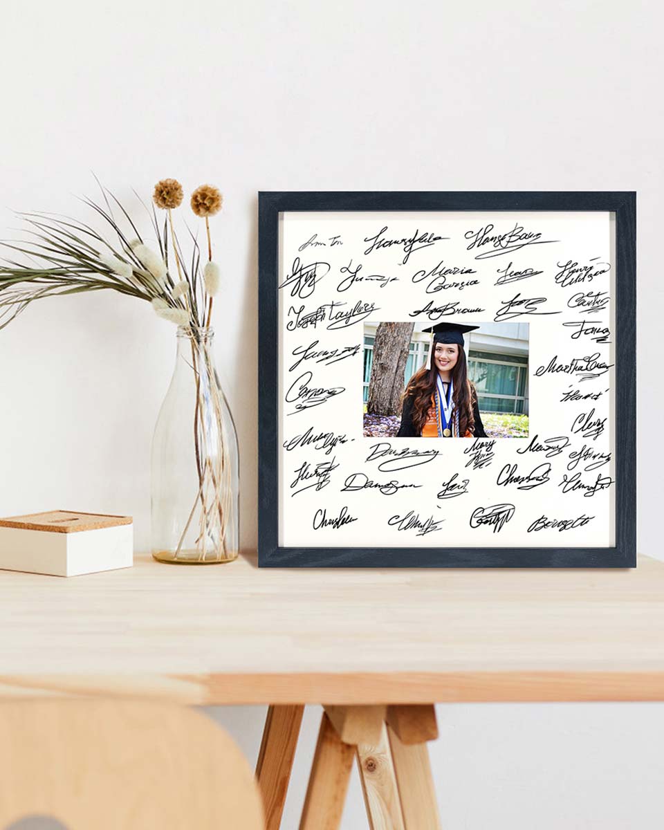 Graduation Black Signature Photo Frame for Photo 5'' * 7'' / 8" * 10" - 2 Sizes Available