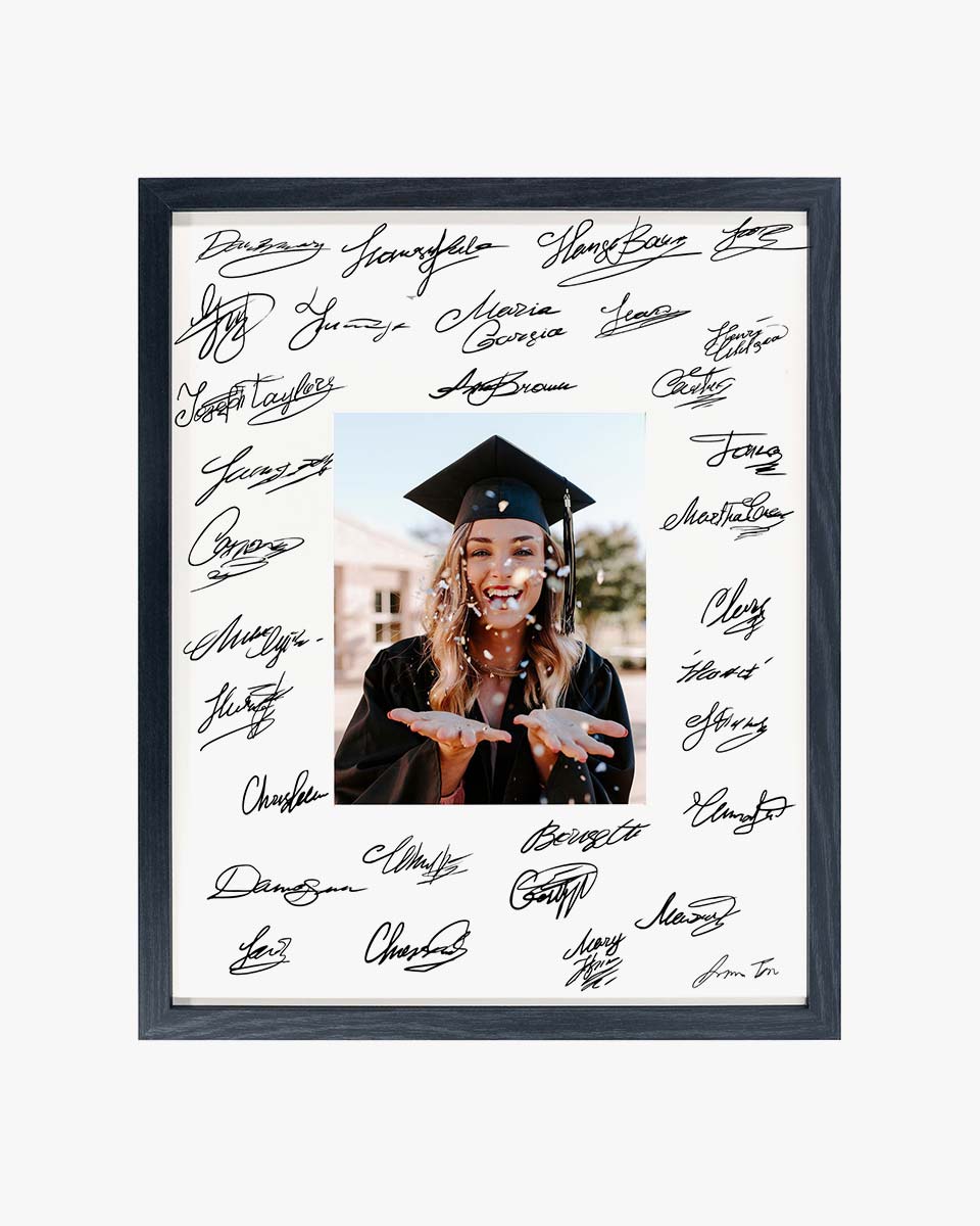 Graduation Black Signature Photo Frame for Photo 5'' * 7'' / 8" * 10" - 2 Sizes Available