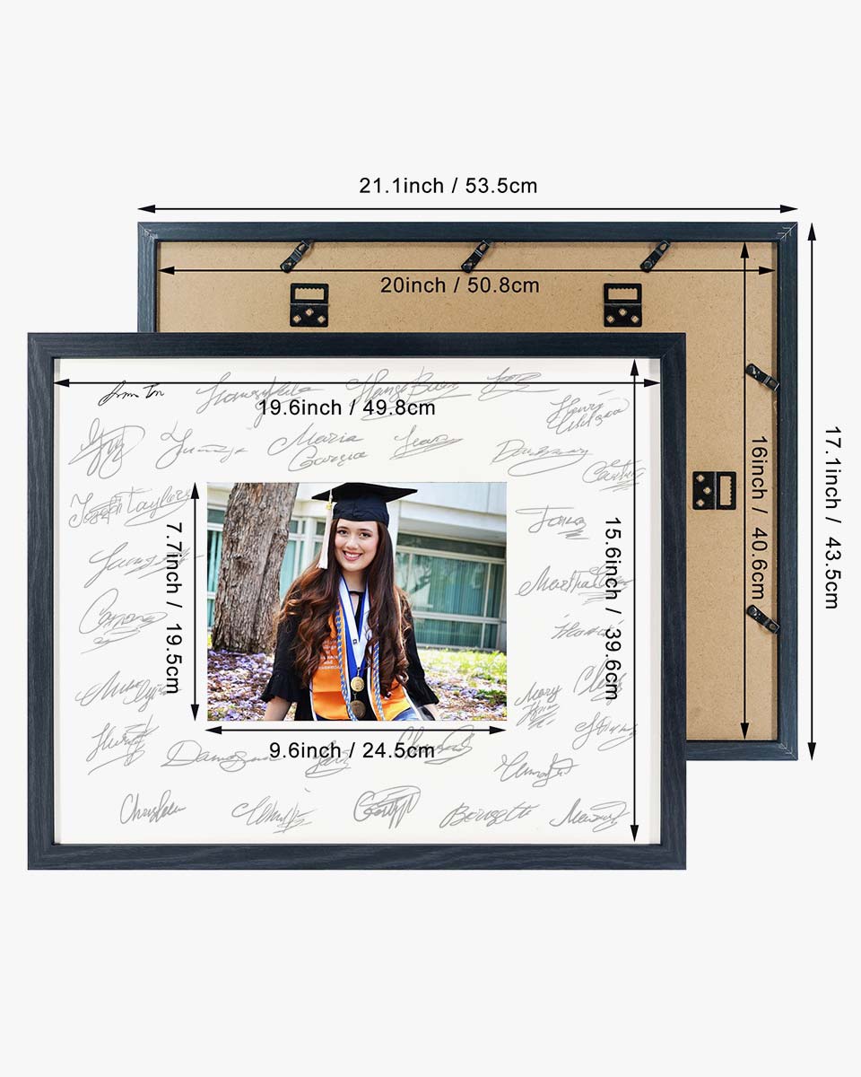 Graduation Black Signature Photo Frame for Photo 5'' * 7'' / 8" * 10" - 2 Sizes Available