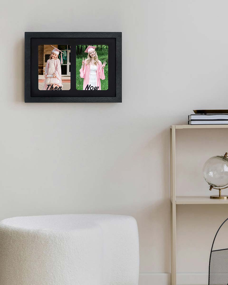 Then and Now Picture Frame for Double 5*7 Photos - 2 Styles Available