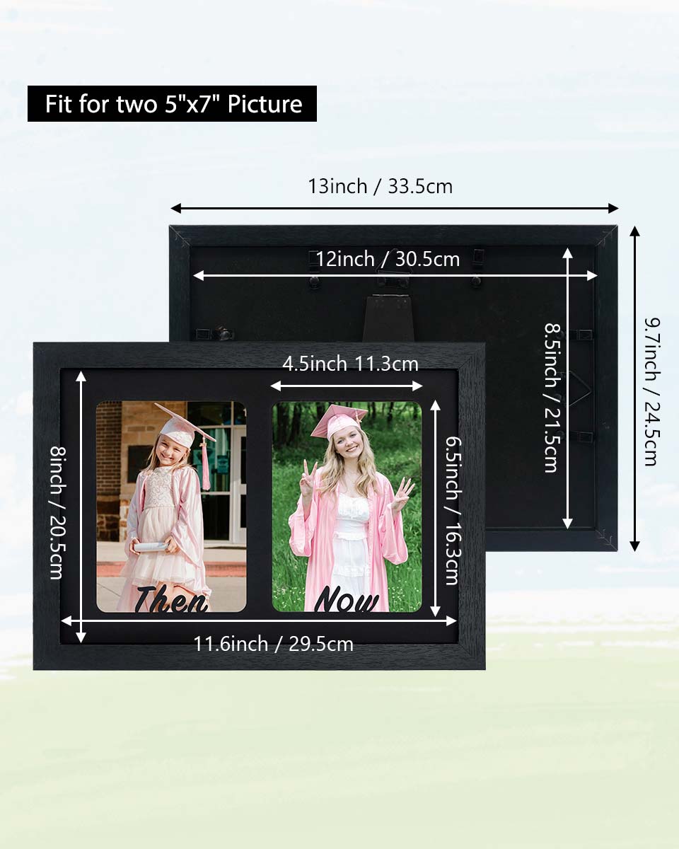 Then and Now Picture Frame for Double 5*7 Photos - 2 Styles Available