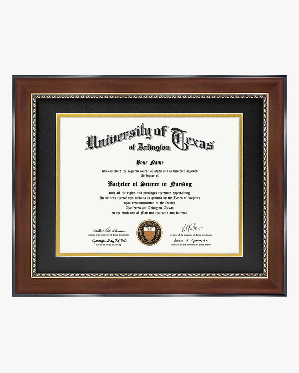 Certificate Recycled Polystyrene Frame with Gold Beads and Trim Tempered Glass for 8.5*11 / 11*14