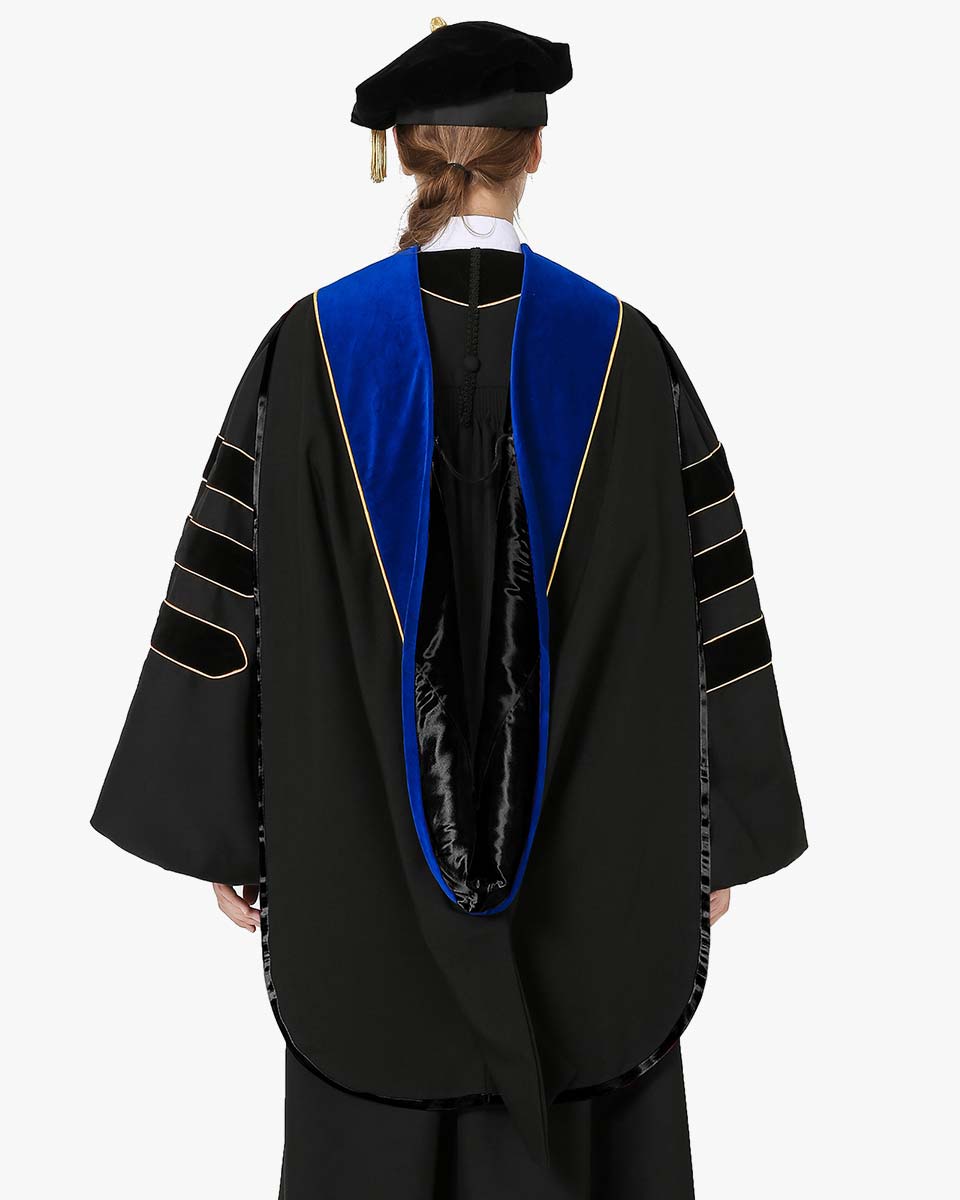 Deluxe Doctoral Hood with Gold Piping - 30 Color Combinations Available
