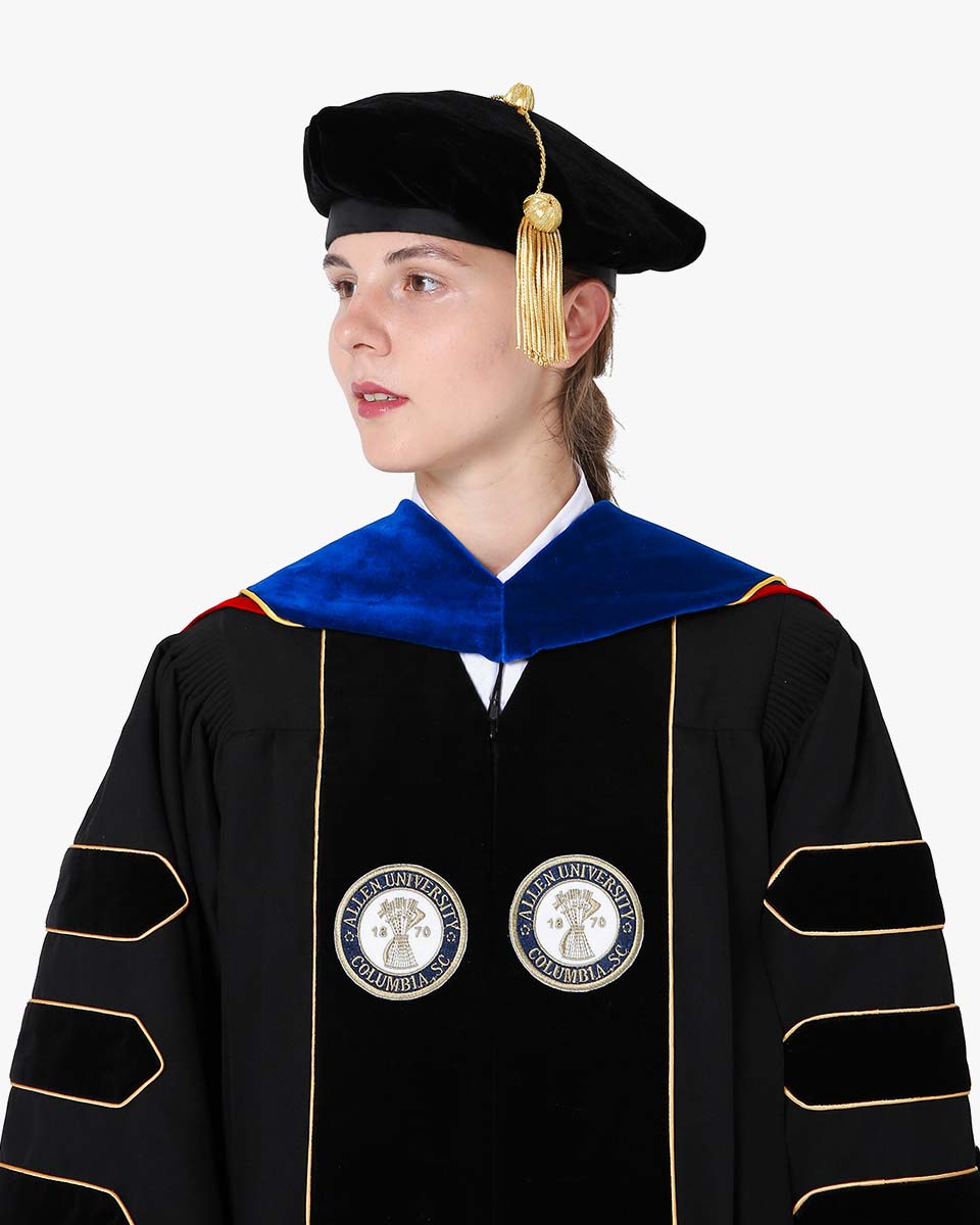 Deluxe Doctoral Hood with Gold Piping - 30 Color Combinations Available