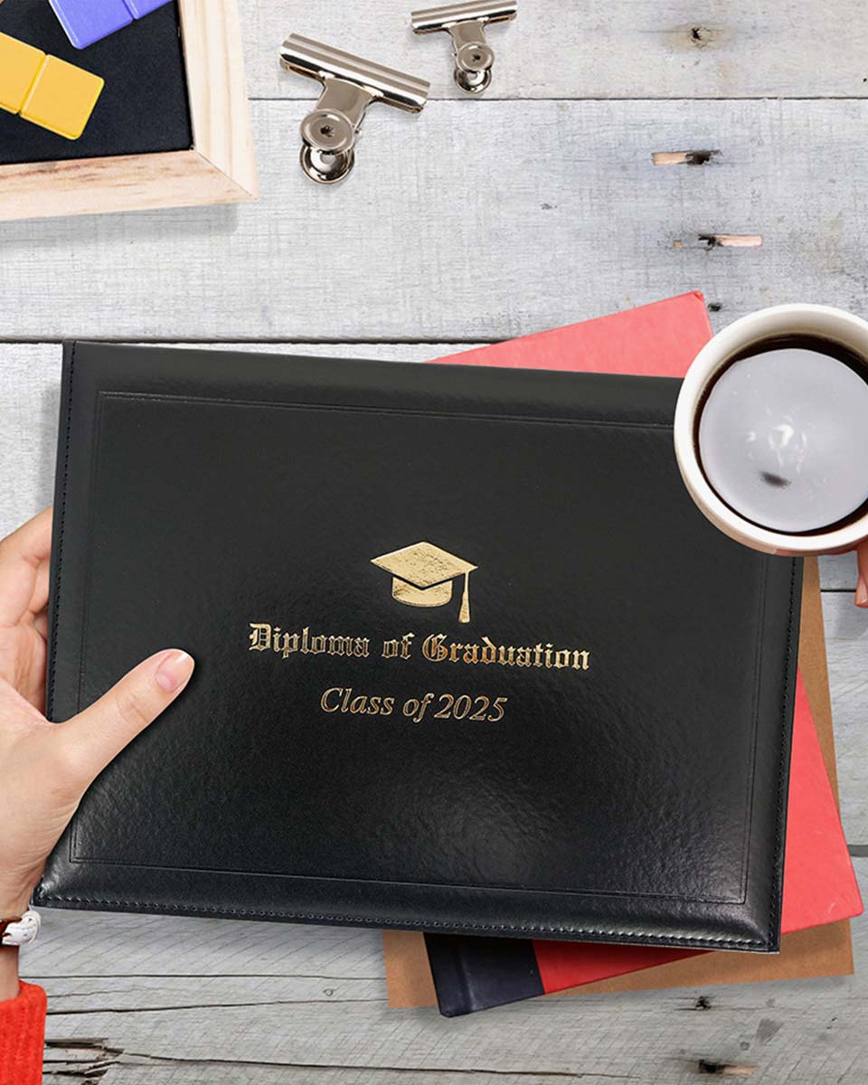 Diploma Cover With 2025 "Diploma Of Graduation" Imprinted - Various Styles & Colors Available