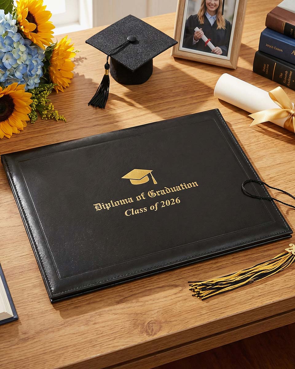 Diploma Cover With 2026 "Diploma Of Graduation" Imprinted - Various Styles & Colors Available