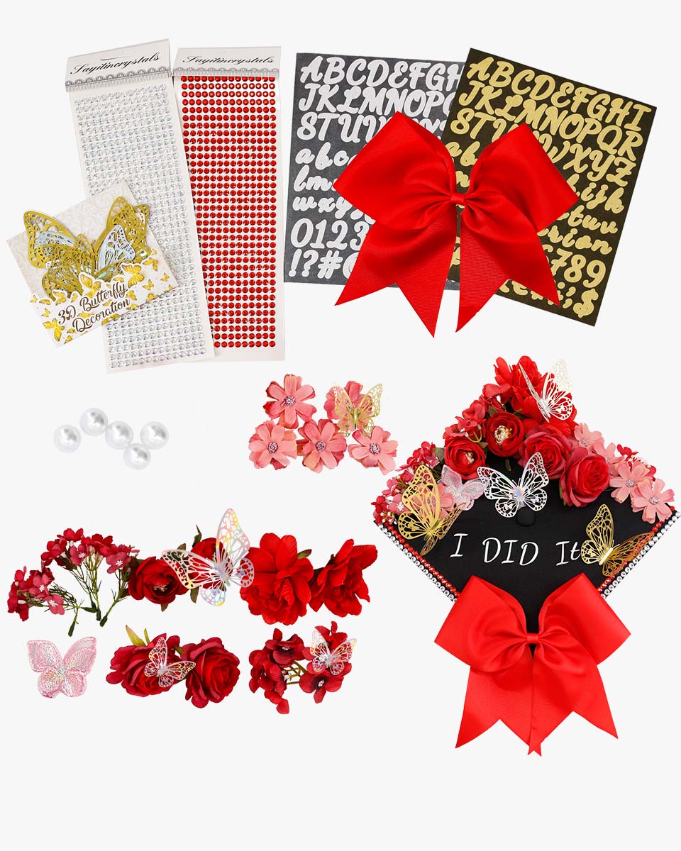 Graduation Cap Decoration Kit DIY Craft - 4 Colors Available