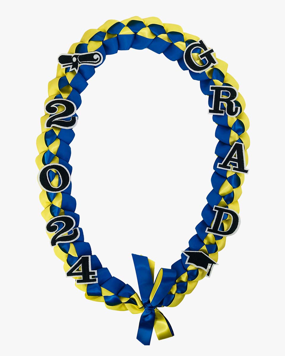 Graduation Leis with 2024 Embroidery Ribbon Lei Braided Necklace